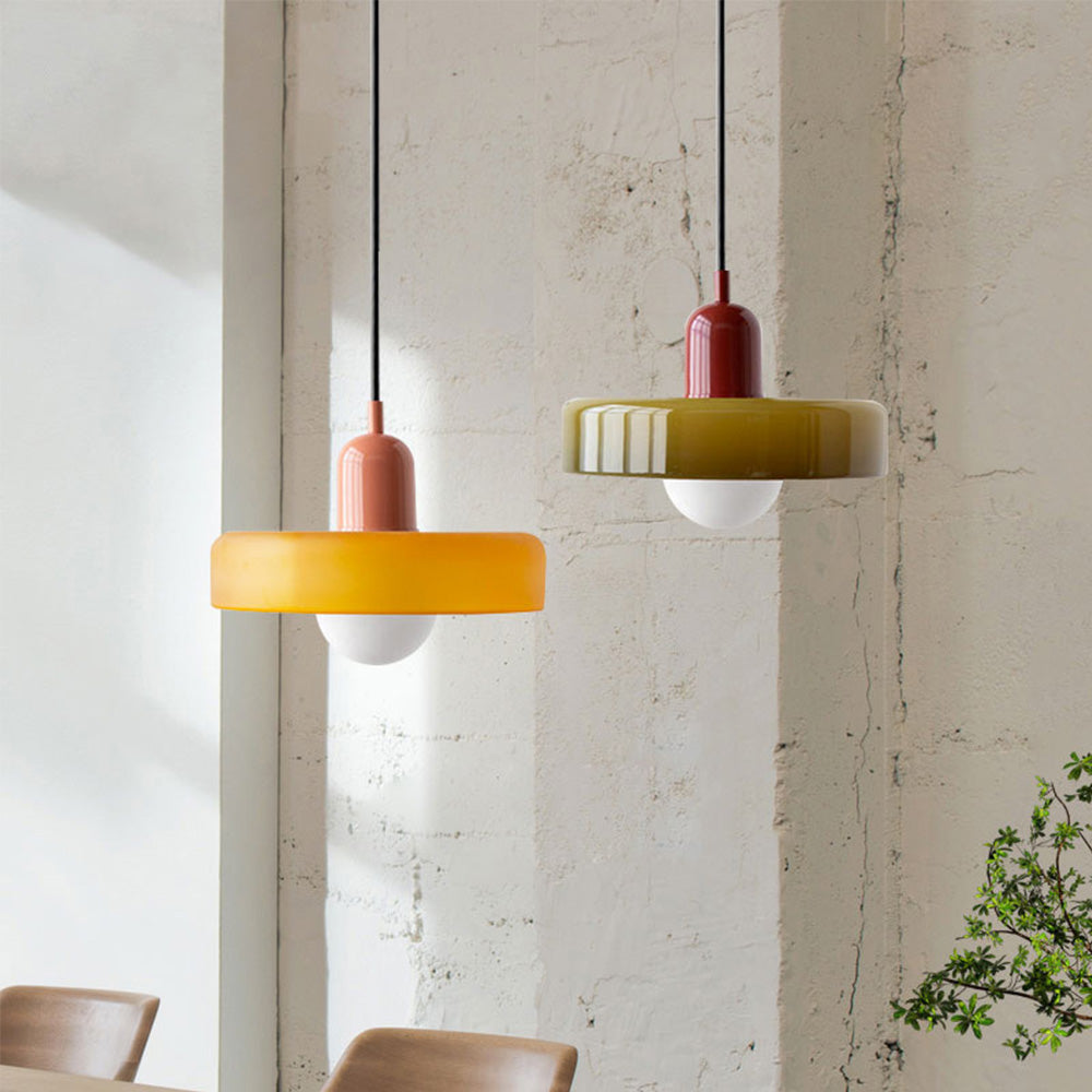 GleaMore – Bauhaus Hanglamp in Stijlvol Gekleurd Glas