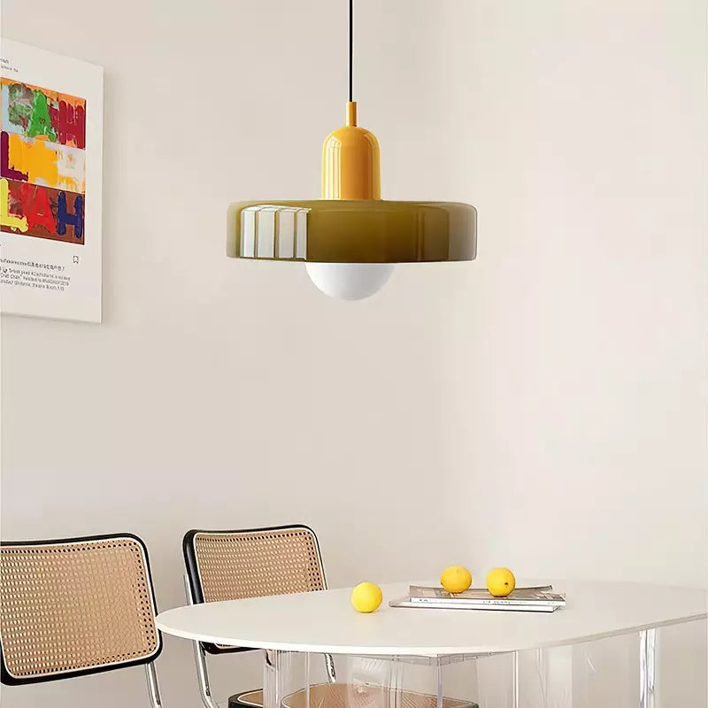 GleaMore – Bauhaus Hanglamp in Stijlvol Gekleurd Glas